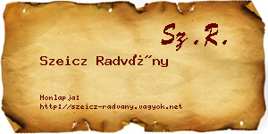 Szeicz Radvány névjegykártya